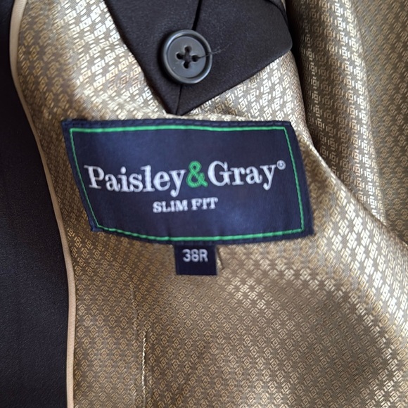 Men’s  Sports Coat, Paisley and Gray.  Size 38 Reg - slim fit NWT - Picture 6 of 13